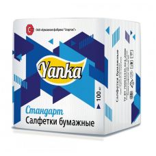 Салфетки бумажные "Yanka" 24x24см, 100шт/уп, цвет белый