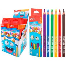 Цветные карандаши 6шт Deli Color Kids Jumbo, треугольные
