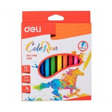 Фломастеры Deli Color Run 12шт картонная коробка