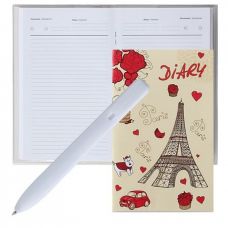 Ежедневник А6 "Paris", 10x16см, обложка ПВХ 250мкм, с ручкой