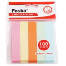 Закладки бумажные клейкие Foska 76*15мм 100л, 5 цветов