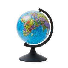 Глобус с политической картой Земли, 21см, черная подставка