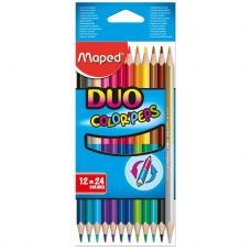 Цветные карандаши 12шт Duo двусторонние