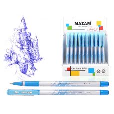 Ручка шариковая синяя Mazari SHINY 0,7мм, резиновый грип, масляные чернила