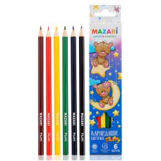 Цветные карандаши FLUFFY, 6цв, шестигранный корпус