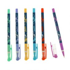 Ручка шариковая синяя Mazari Shadow 0,7мм, резиновый грип, масляные чернила, корпус ассорти