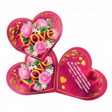 Открытка-валентинка «Love», глиттер, 10,5x10 см