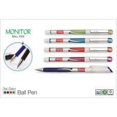 Ручка шариковая синяя Montex Monitor, металлический клип, металлический наконечник
