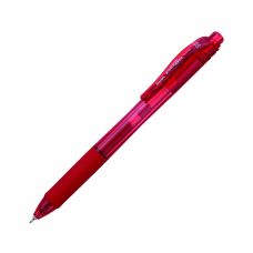 Ручка роллер автоматическая Pentel EnerGel-X 0,5мм полупрозрачный пластик стержень красный